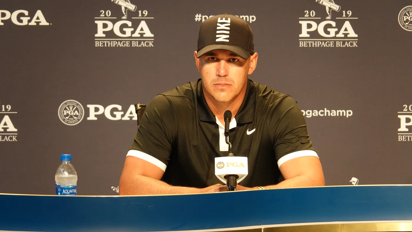 Brooks Koepka 在 2019 年 PGA 錦標賽的賽前記者會上